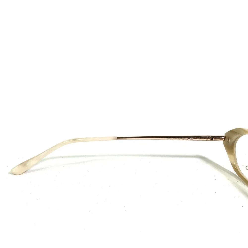 Tom Ford Eyeglasses Frames TF5134 025 Beige Gold Horn Round Full Rim 52-16-130